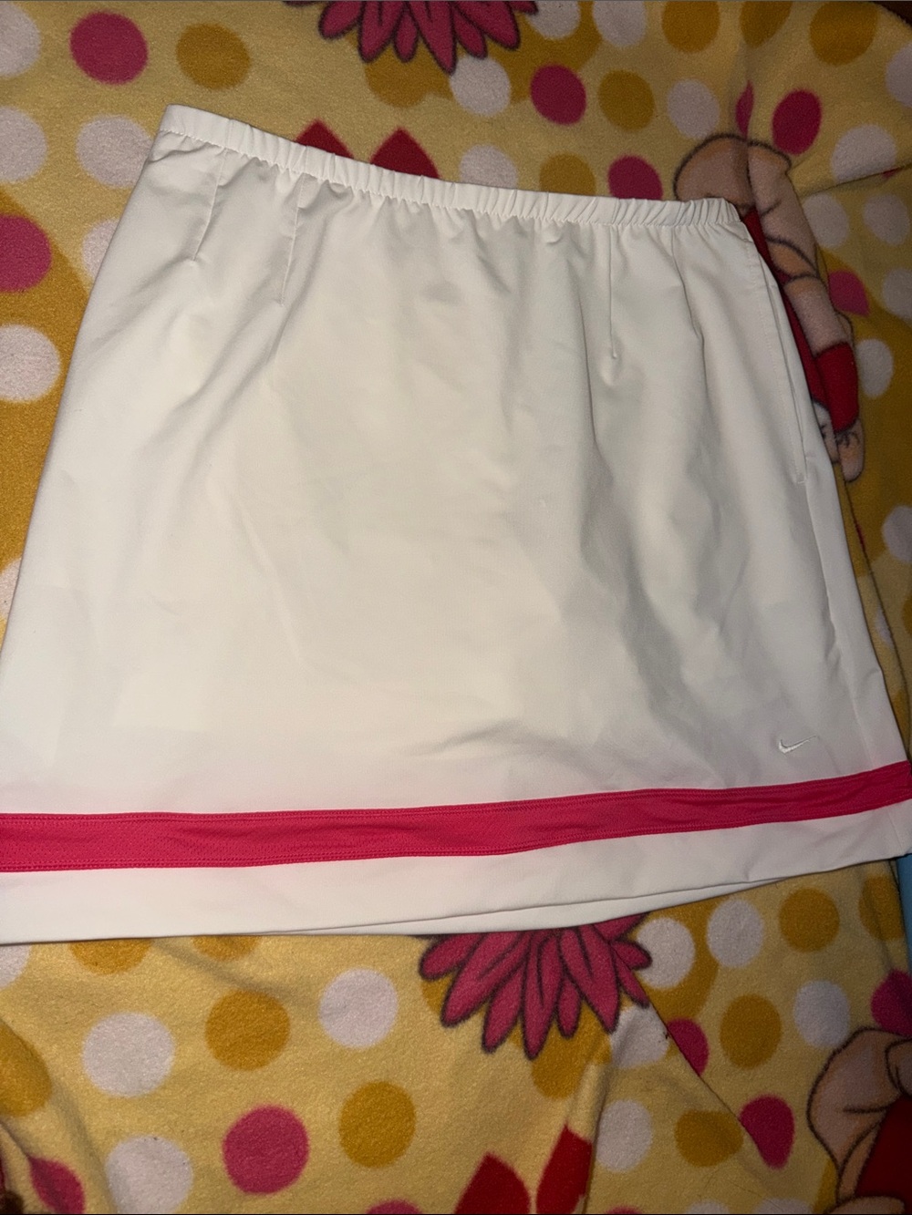 Nike White Mini Skirt with Pink Hem